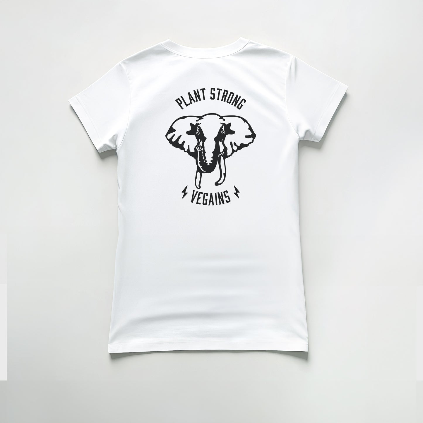 Plant Strong Vegains-Elephant-Womens Tee NEW