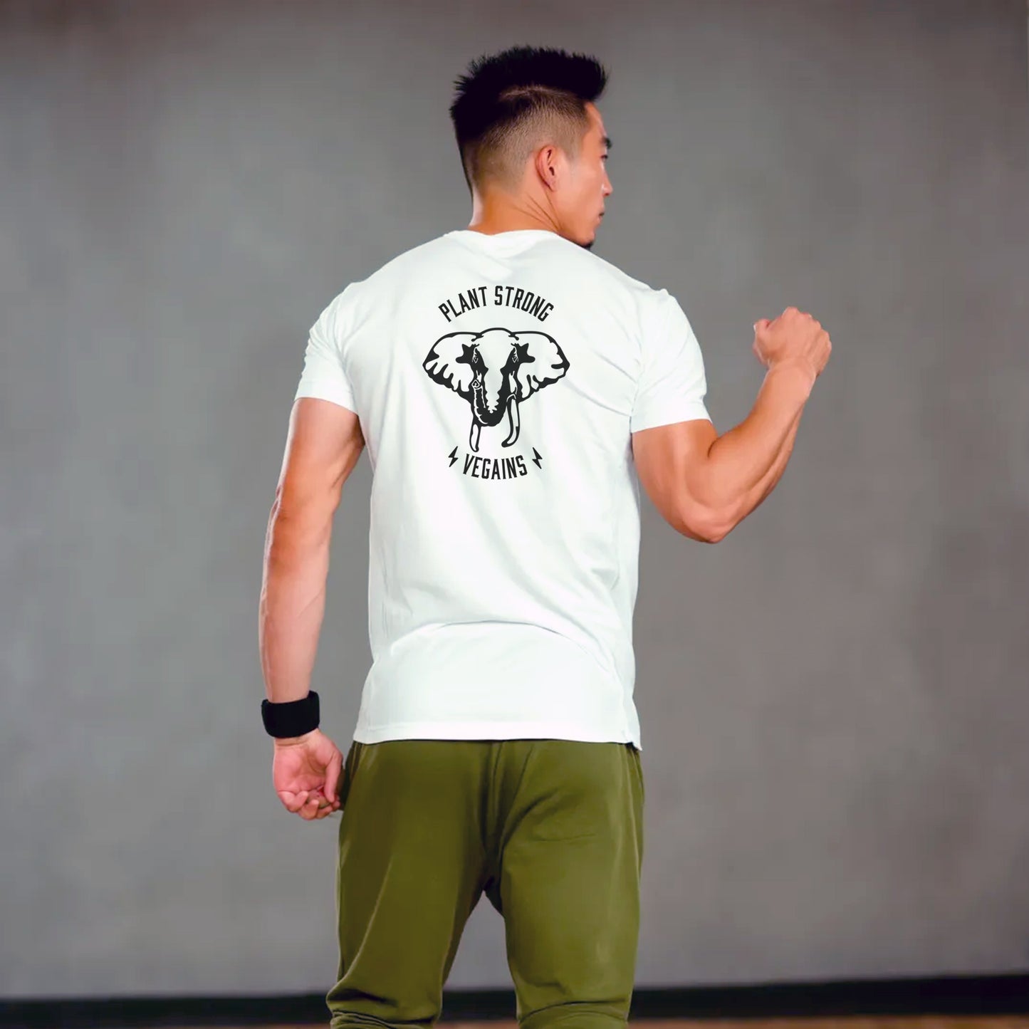 Plant Strong Vegains-Elephant-Unisex Tee