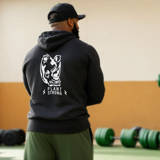 "PLANT STRONG RHINO" Mens Hoodies